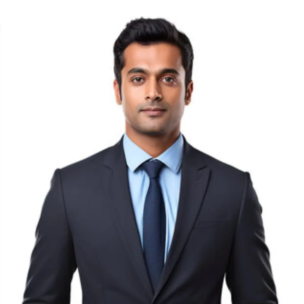 Professional portrait of a man in a formal suit representing a project manager.